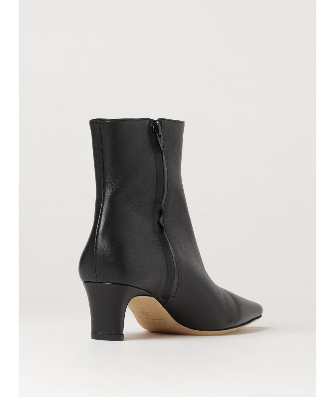 STAUD Черные кожаные ботильоны, фото 3