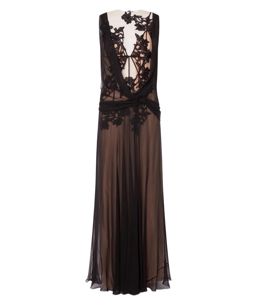 ALBERTA FERRETTI Черное шелковое вечернее платье, фото 1