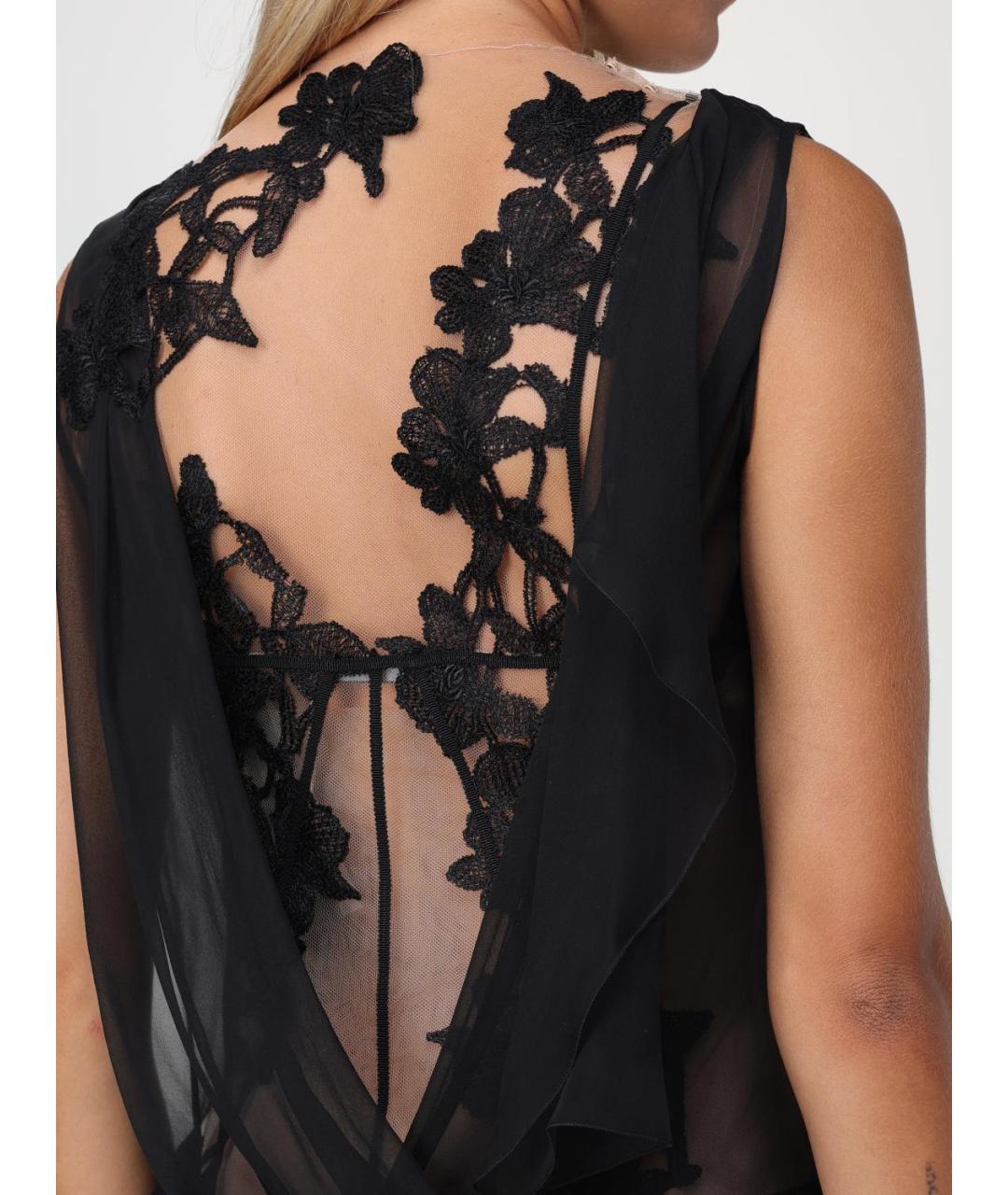 ALBERTA FERRETTI Черное шелковое вечернее платье, фото 5