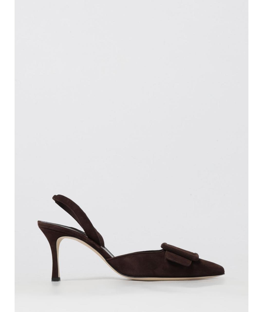 MANOLO BLAHNIK Коричневые замшевые туфли, фото 5