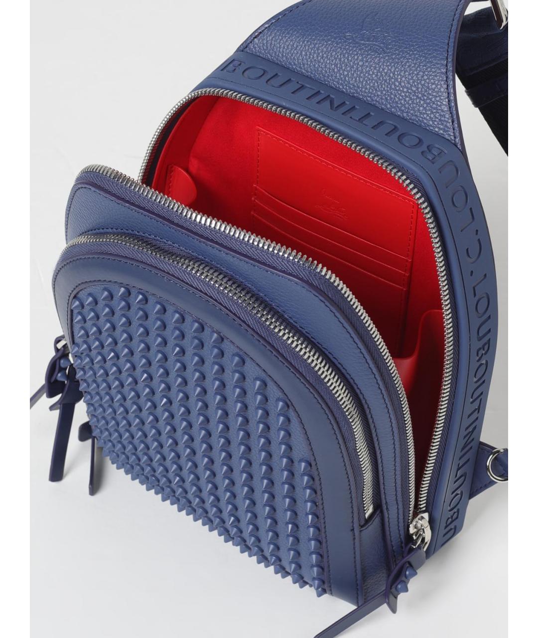 CHRISTIAN LOUBOUTIN Синяя кожаная сумка на плечо, фото 4