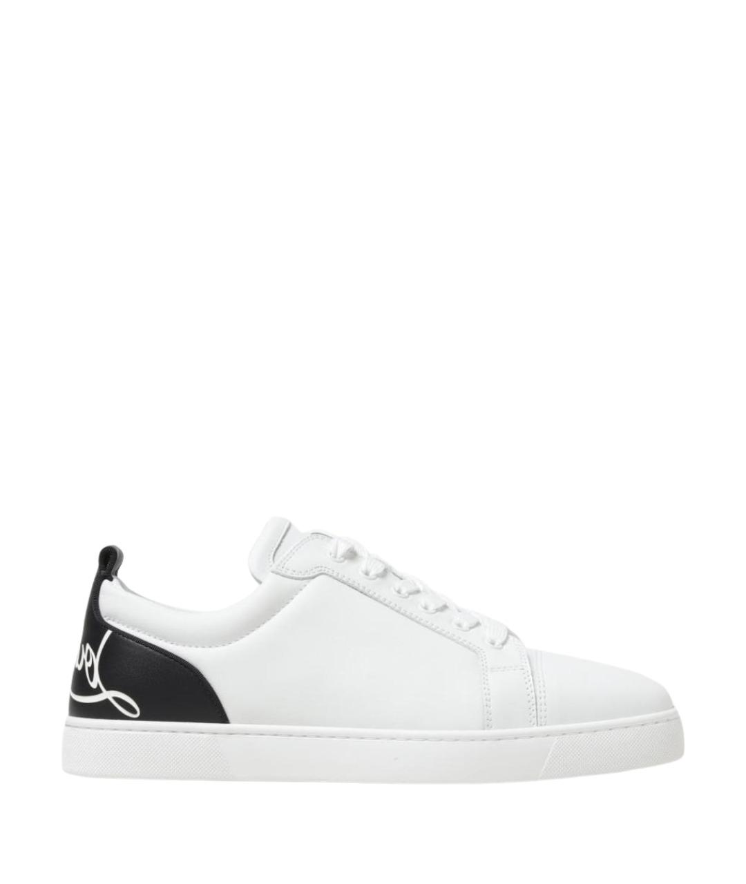 CHRISTIAN LOUBOUTIN Белые кожаные низкие кроссовки / кеды, фото 1