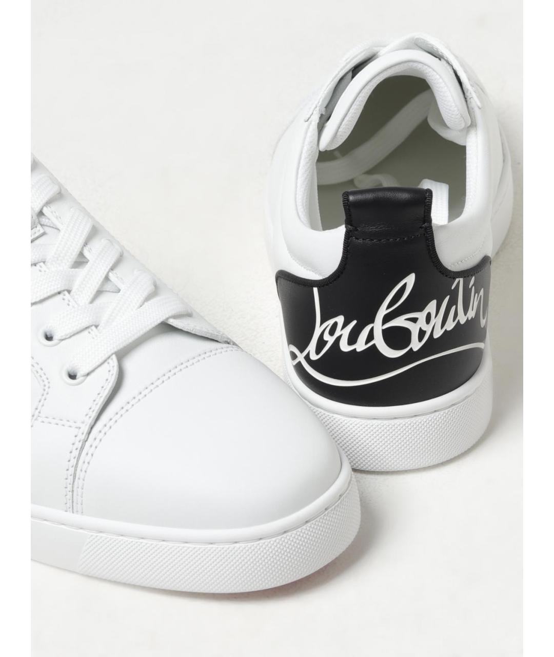 CHRISTIAN LOUBOUTIN Белые кожаные низкие кроссовки / кеды, фото 4