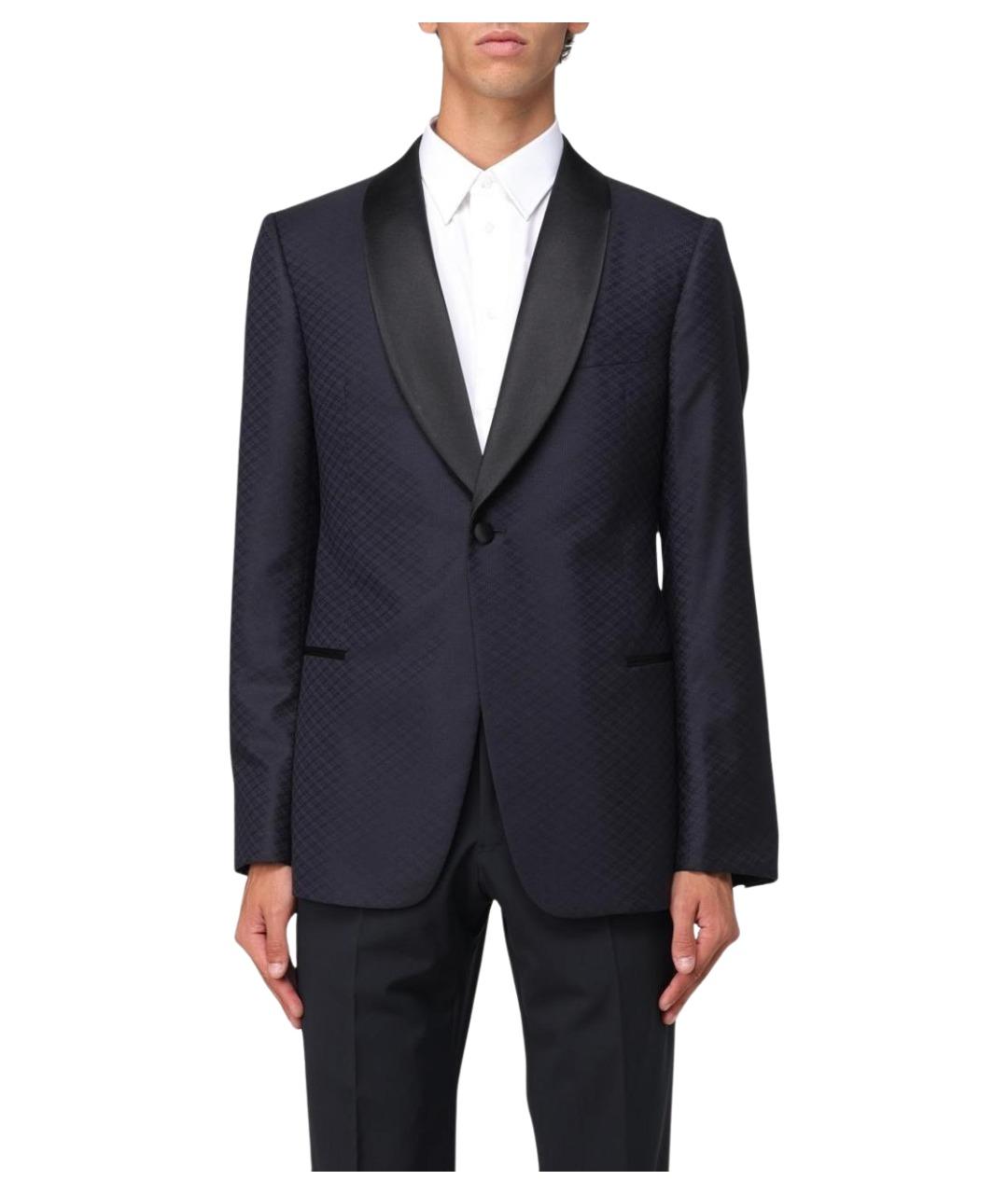 EMPORIO ARMANI Темно-синий шерстяной пиджак, фото 1