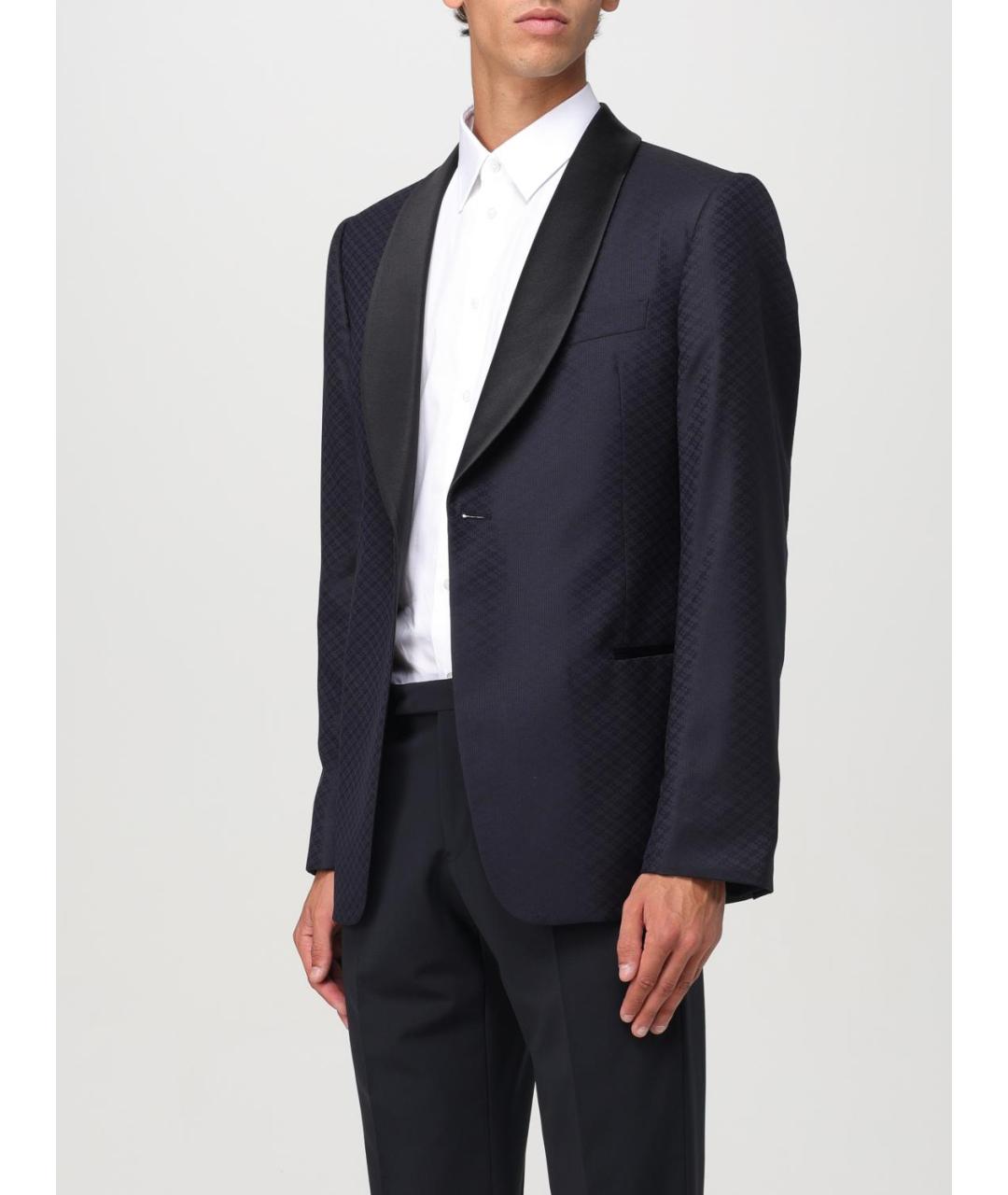EMPORIO ARMANI Темно-синий шерстяной пиджак, фото 3