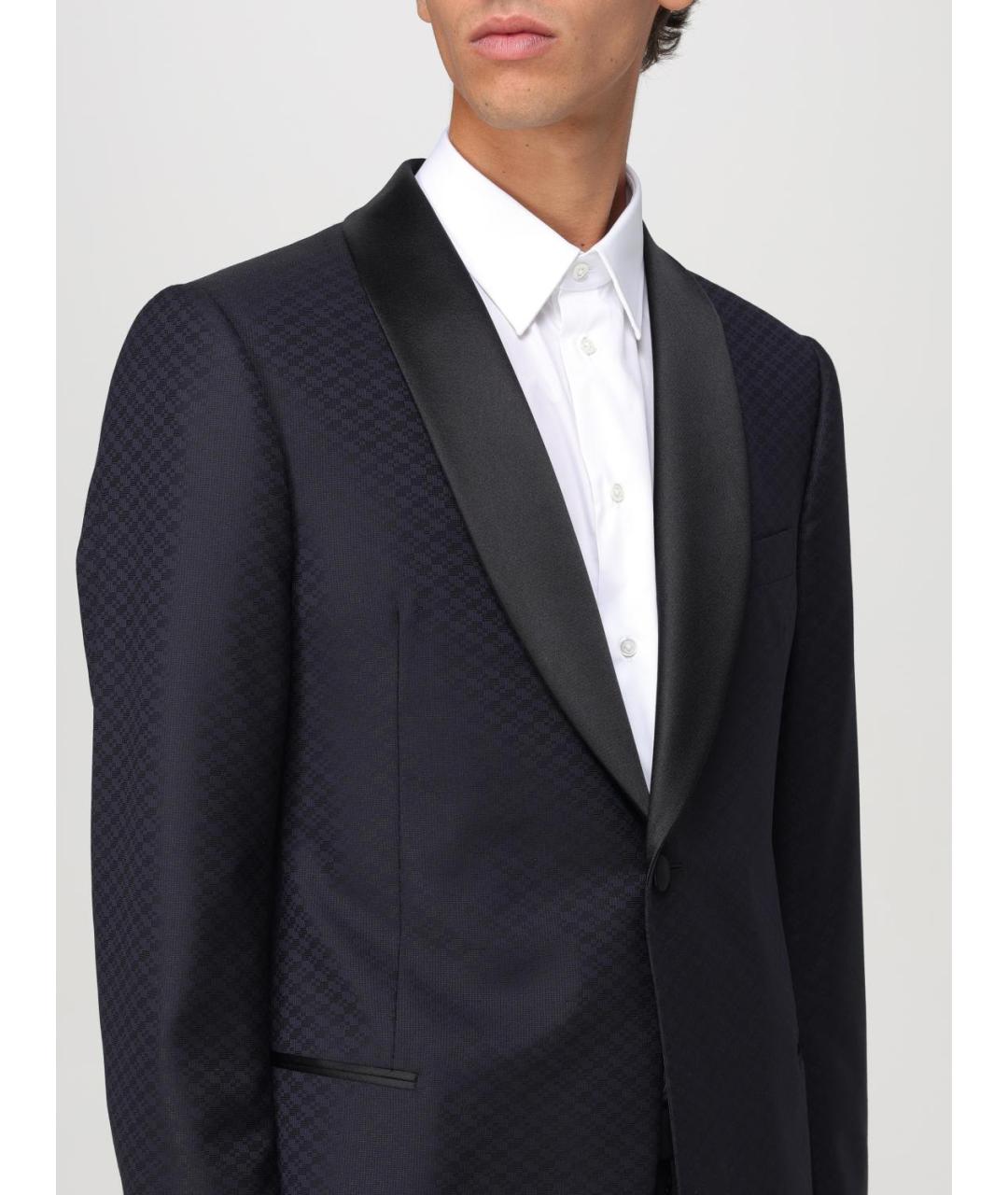 EMPORIO ARMANI Темно-синий шерстяной пиджак, фото 4