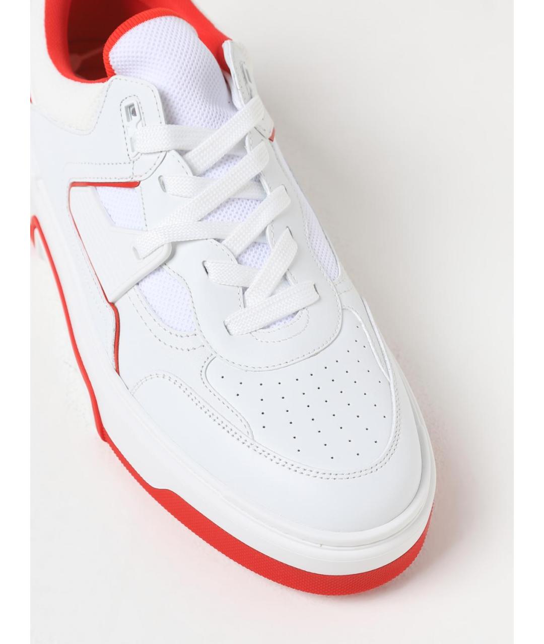 CHRISTIAN LOUBOUTIN Белые кожаные низкие кроссовки / кеды, фото 4