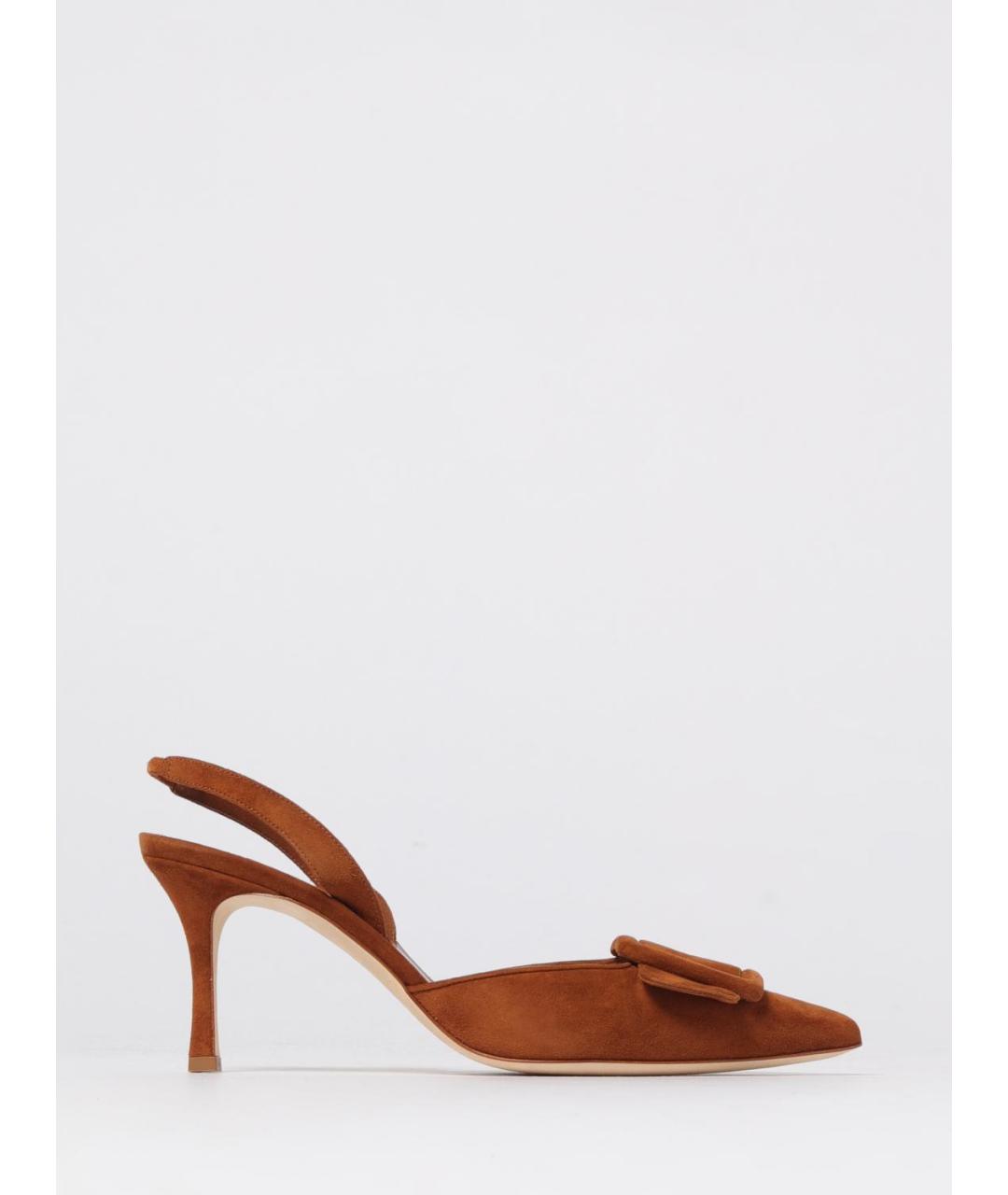 MANOLO BLAHNIK Коричневые кожаные туфли, фото 5