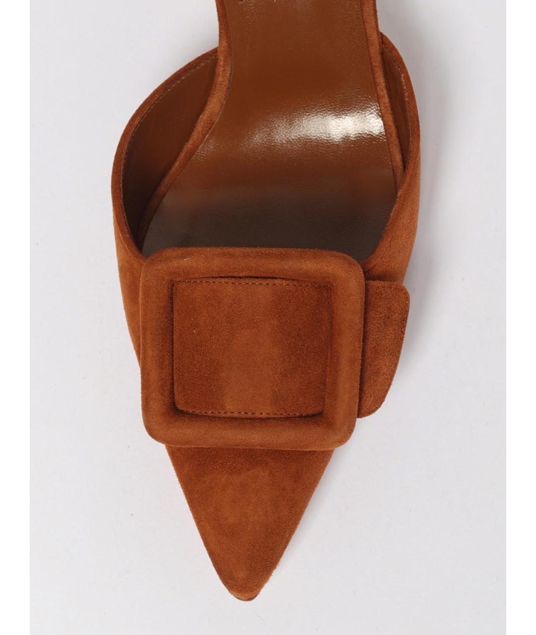 MANOLO BLAHNIK Коричневые кожаные туфли, фото 4