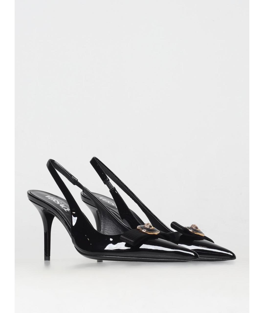 VERSACE Черные туфли из лакированной кожи, фото 2