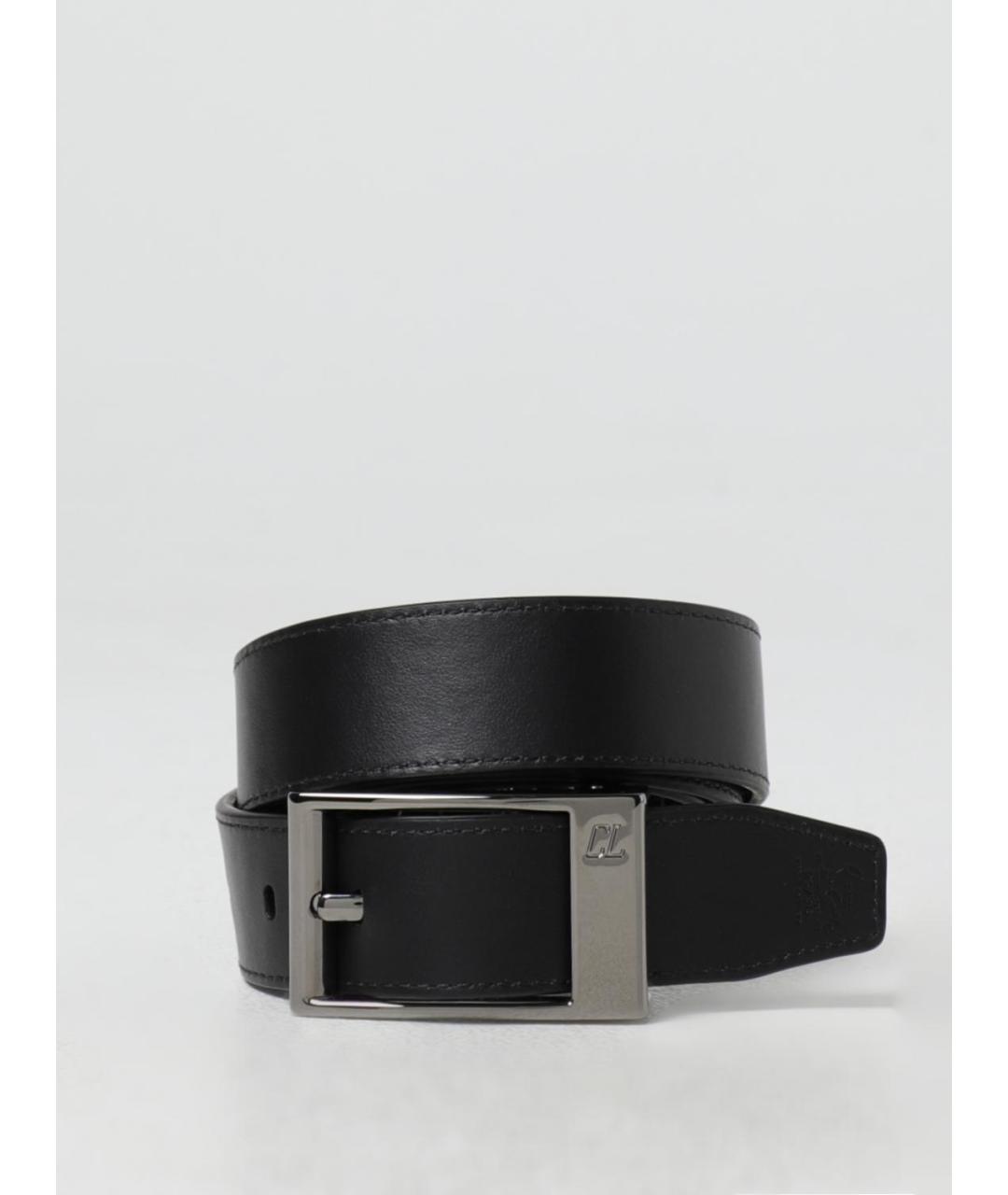 CHRISTIAN LOUBOUTIN Черный кожаный ремень, фото 2