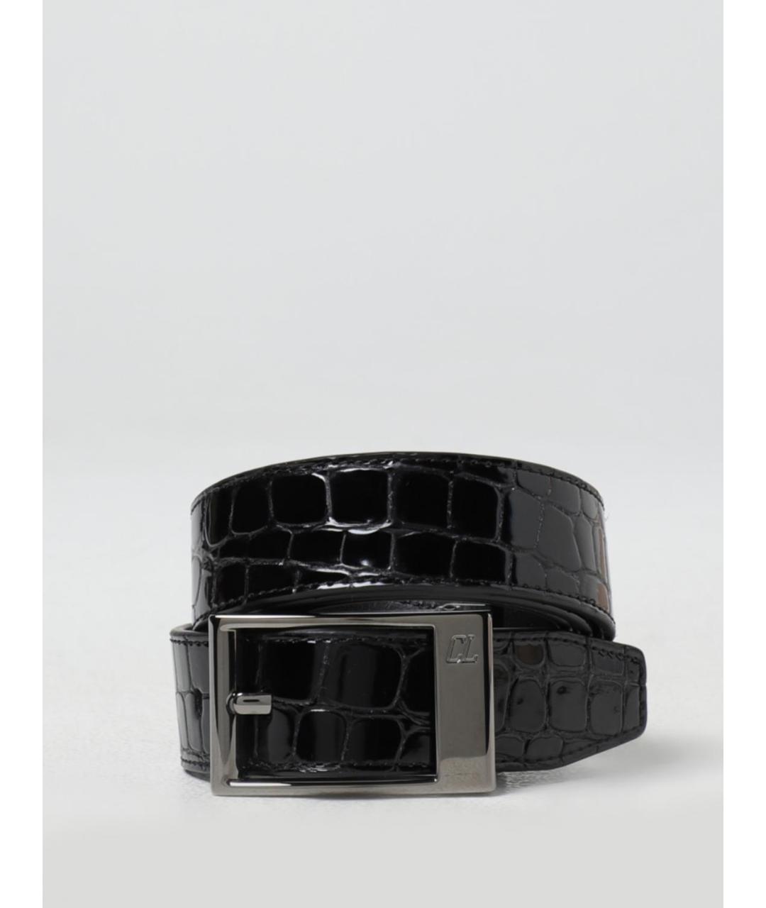 CHRISTIAN LOUBOUTIN Черный кожаный ремень, фото 4