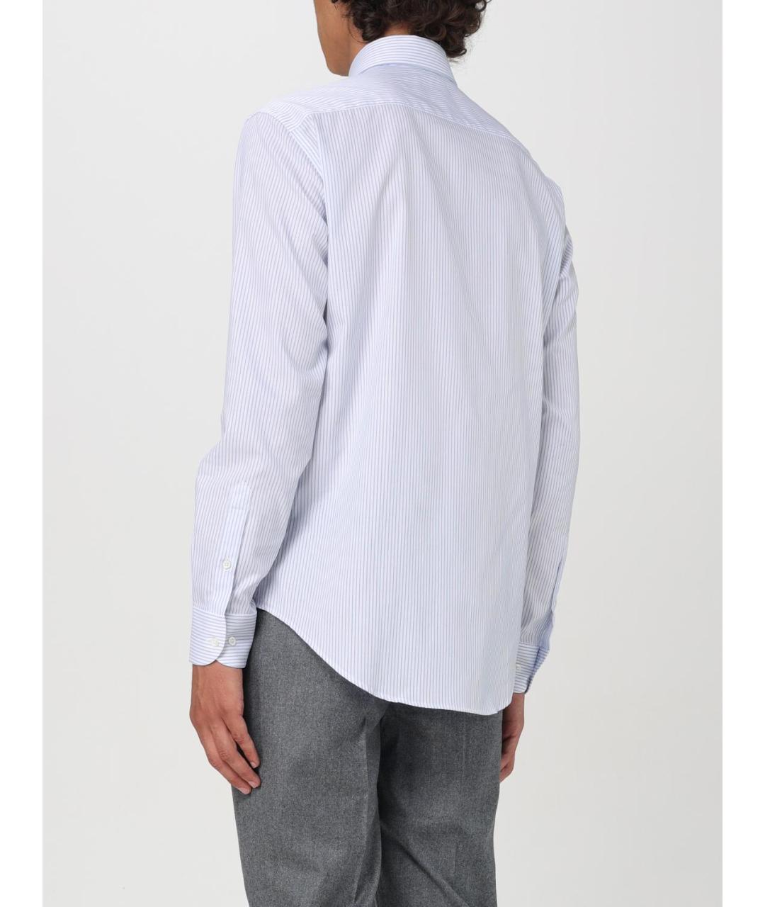 EMPORIO ARMANI Голубая хлопковая классическая рубашка, фото 2