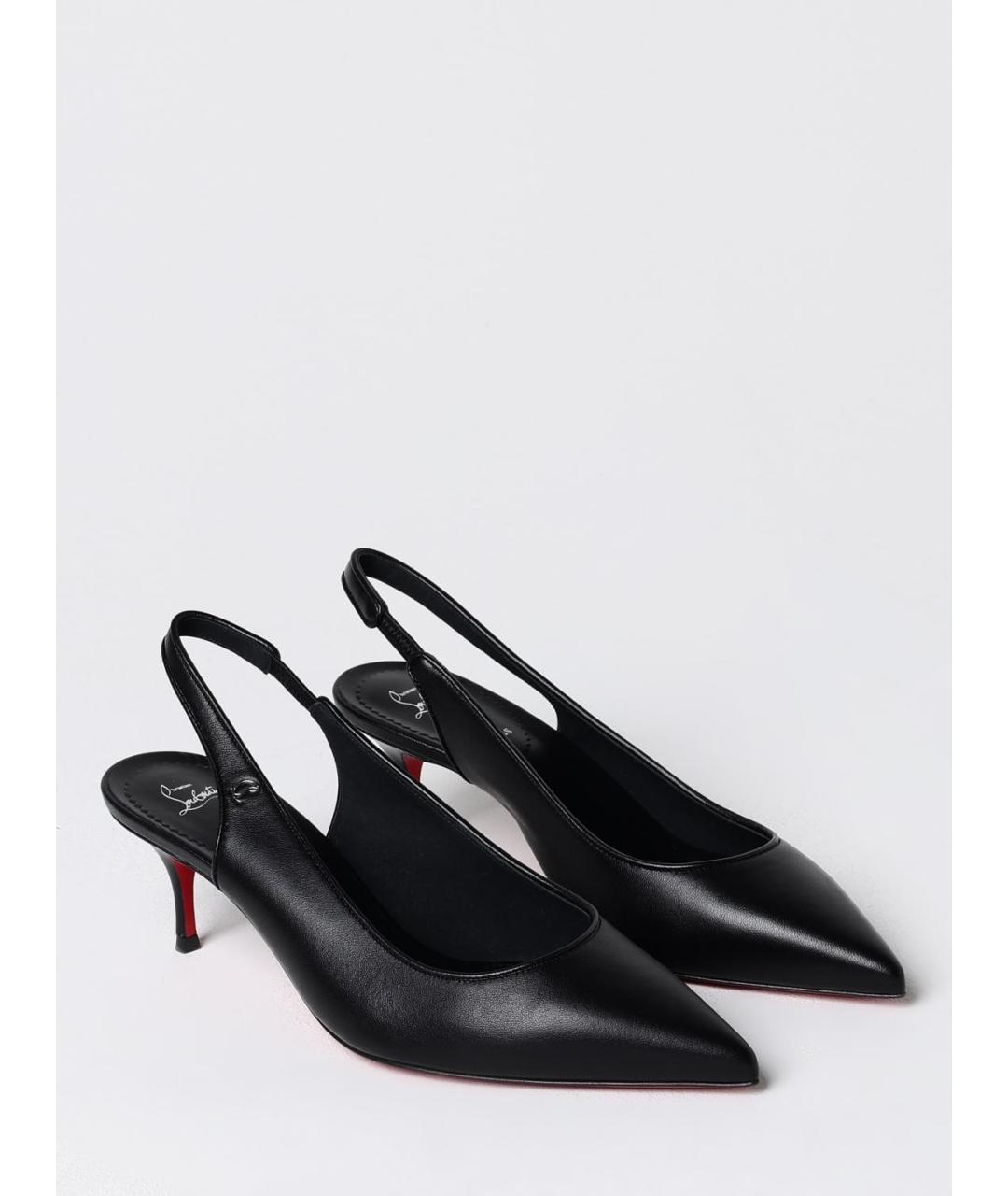 CHRISTIAN LOUBOUTIN Черные кожаные туфли, фото 2