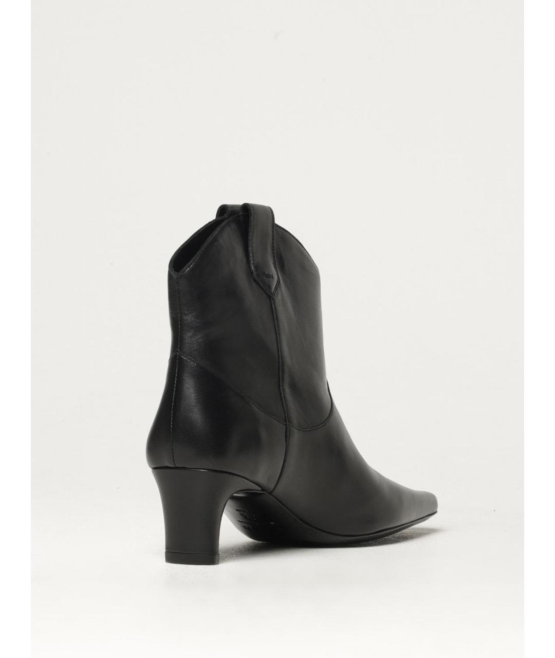STAUD Черные кожаные ботильоны, фото 3