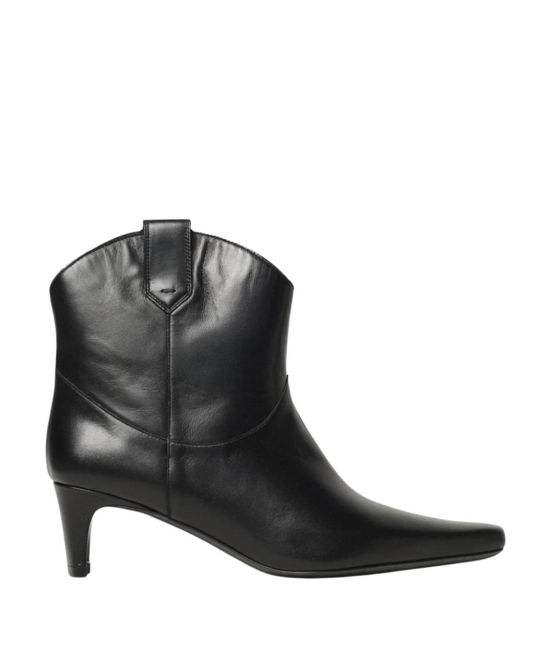 STAUD Черные кожаные ботильоны, фото 1