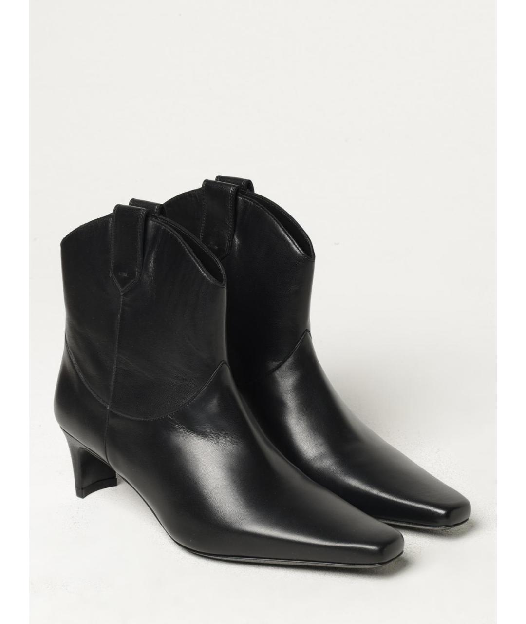 STAUD Черные кожаные ботильоны, фото 2