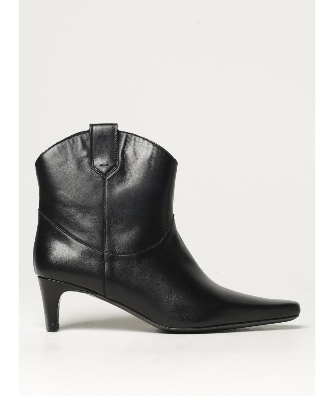 STAUD Черные кожаные ботильоны, фото 4