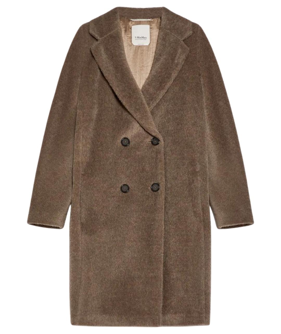 'S MAX MARA Коричневое шерстяное пальто, фото 1