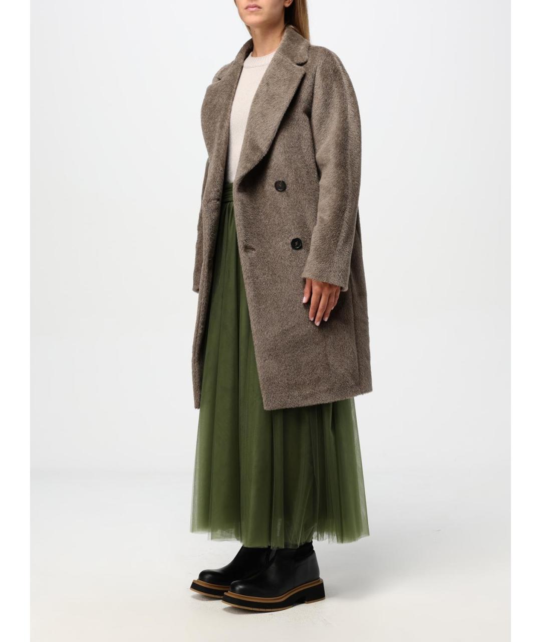 'S MAX MARA Коричневое шерстяное пальто, фото 4