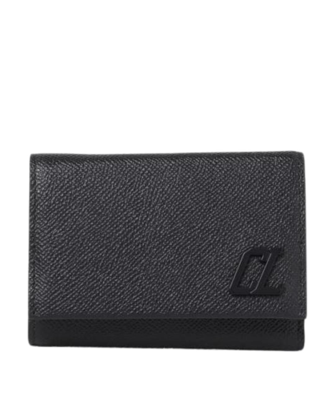 CHRISTIAN LOUBOUTIN Черный кожаный кошелек, фото 1