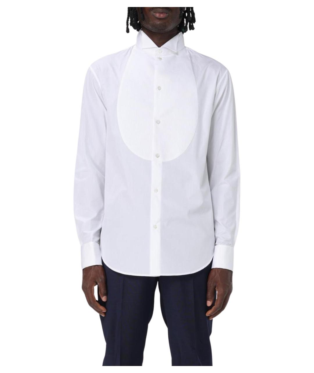 EMPORIO ARMANI Белая хлопковая классическая рубашка, фото 1