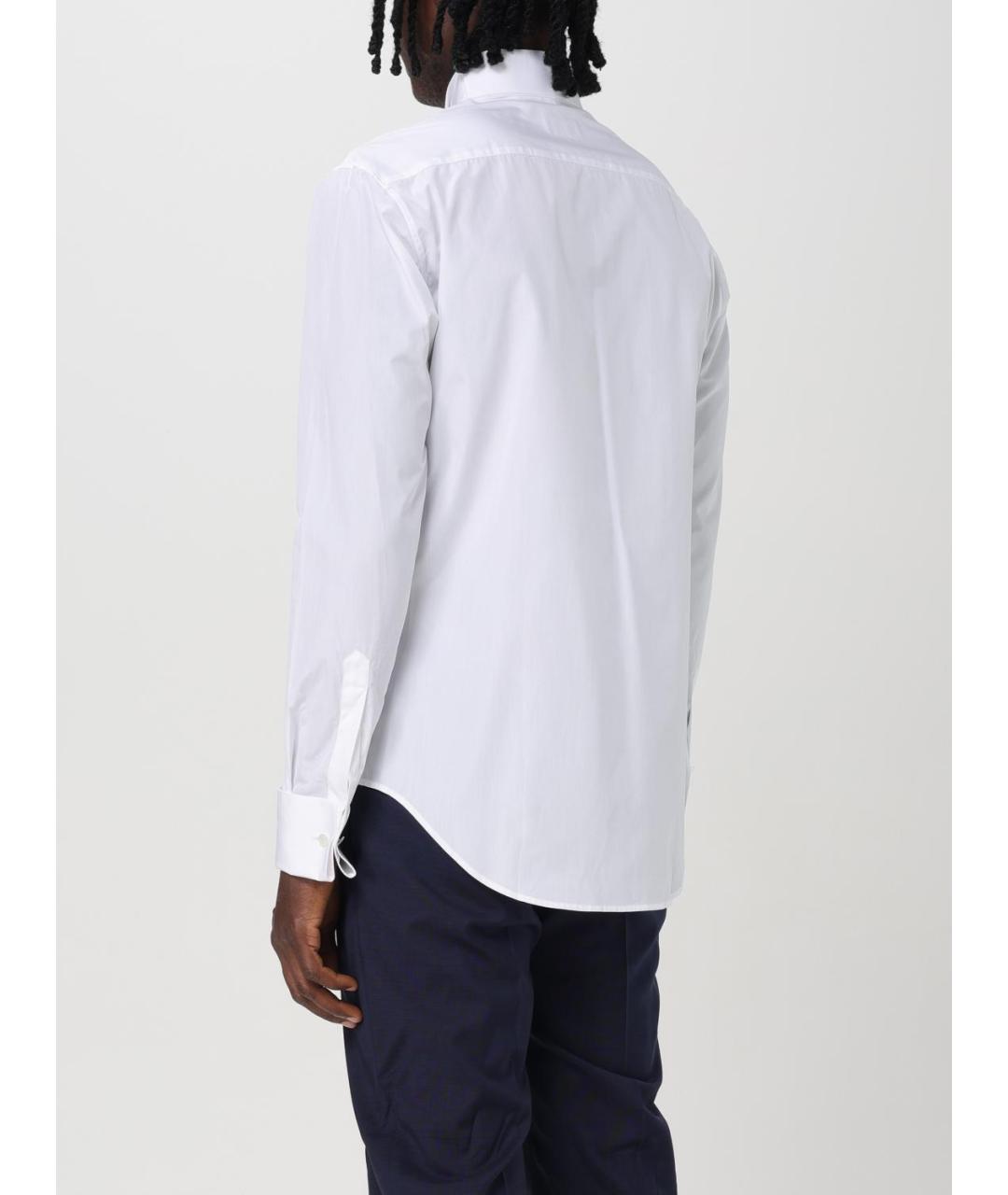 EMPORIO ARMANI Белая хлопковая классическая рубашка, фото 2