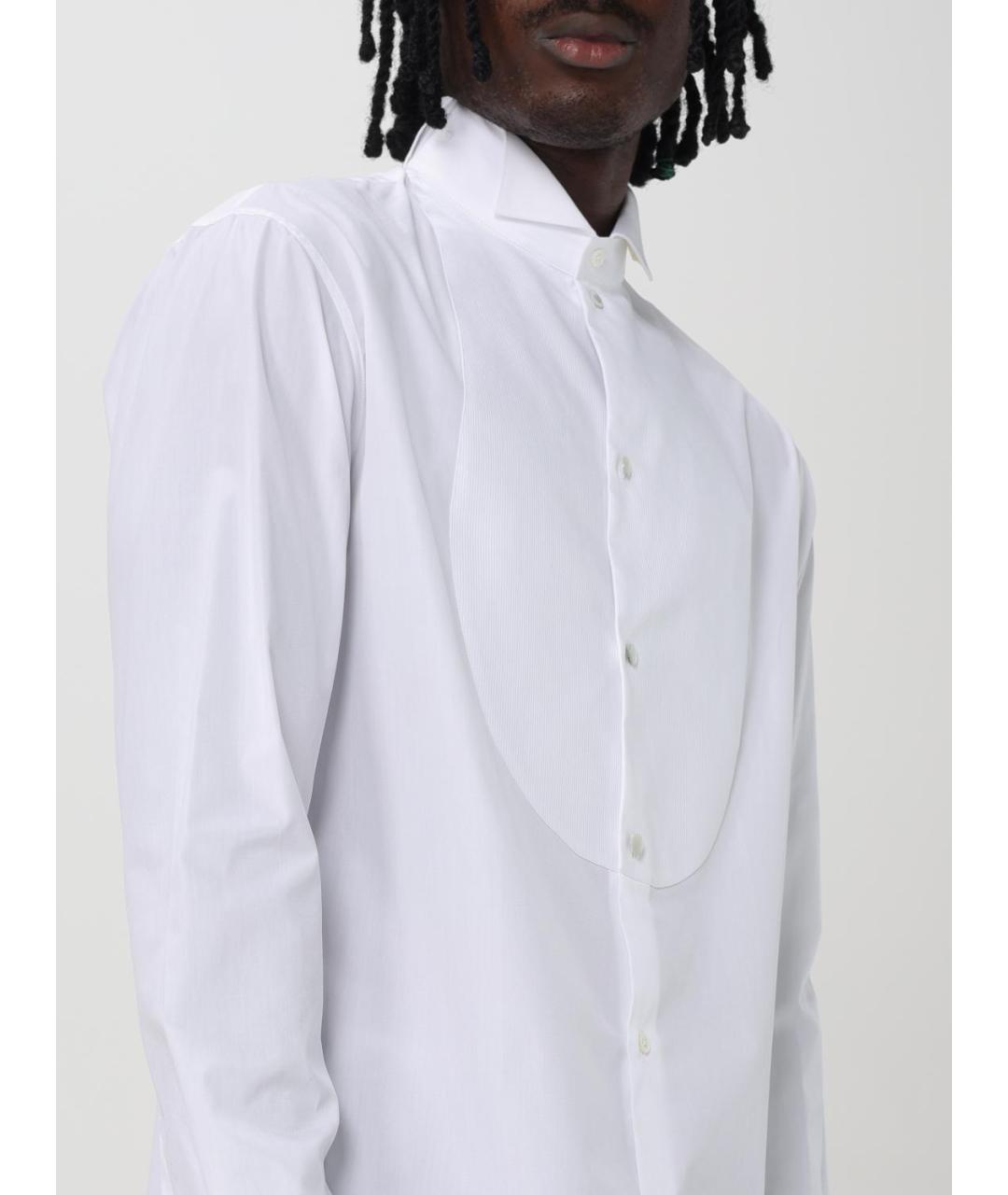 EMPORIO ARMANI Белая хлопковая классическая рубашка, фото 4