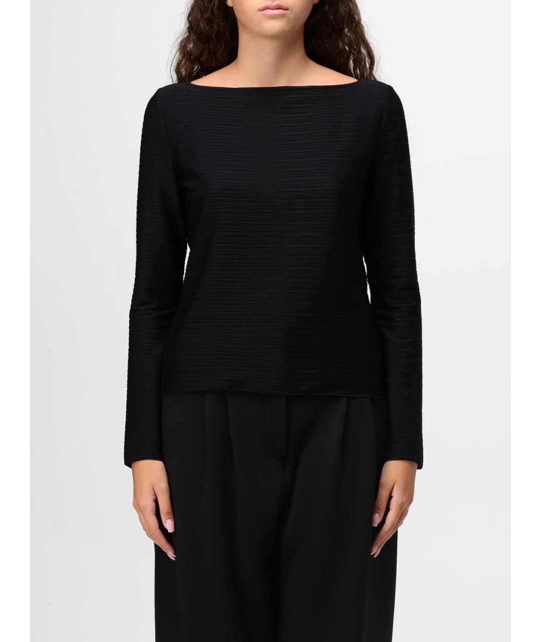 EMPORIO ARMANI Черный полиамидовый джемпер / свитер, фото 4