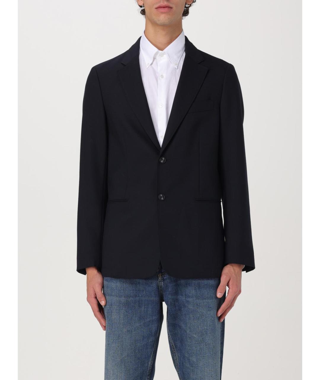 EMPORIO ARMANI Темно-синий шерстяной пиджак, фото 5