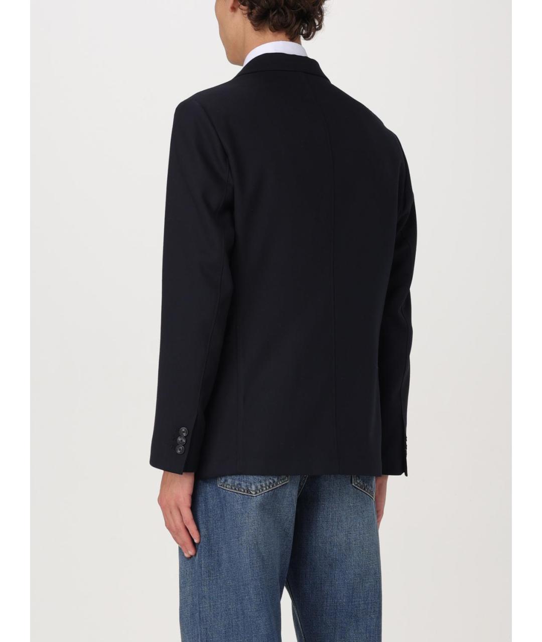 EMPORIO ARMANI Темно-синий шерстяной пиджак, фото 2