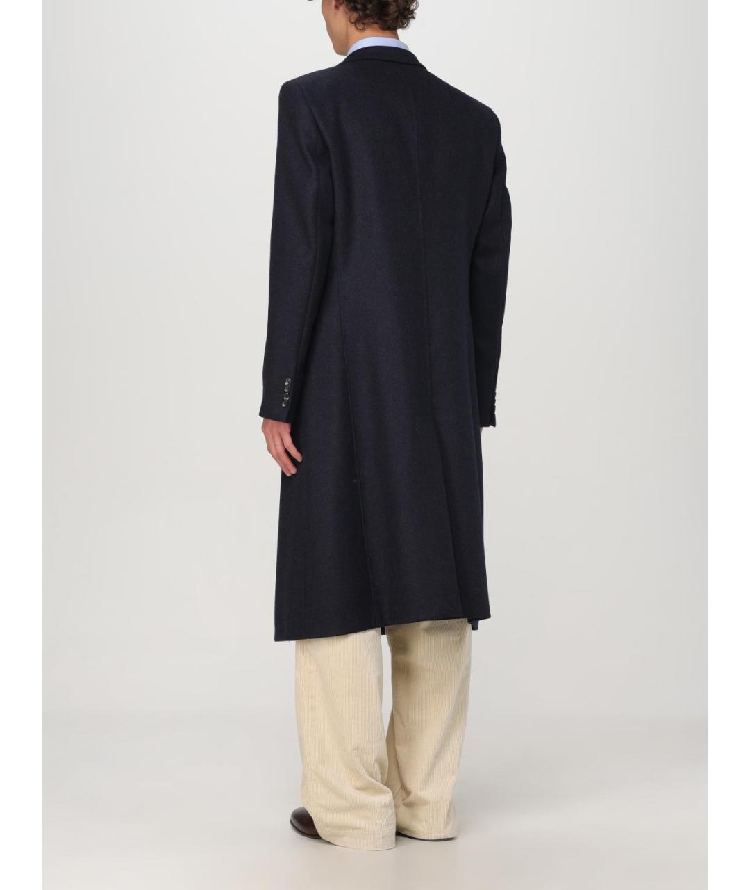 EMPORIO ARMANI Темно-синее шерстяное пальто, фото 2