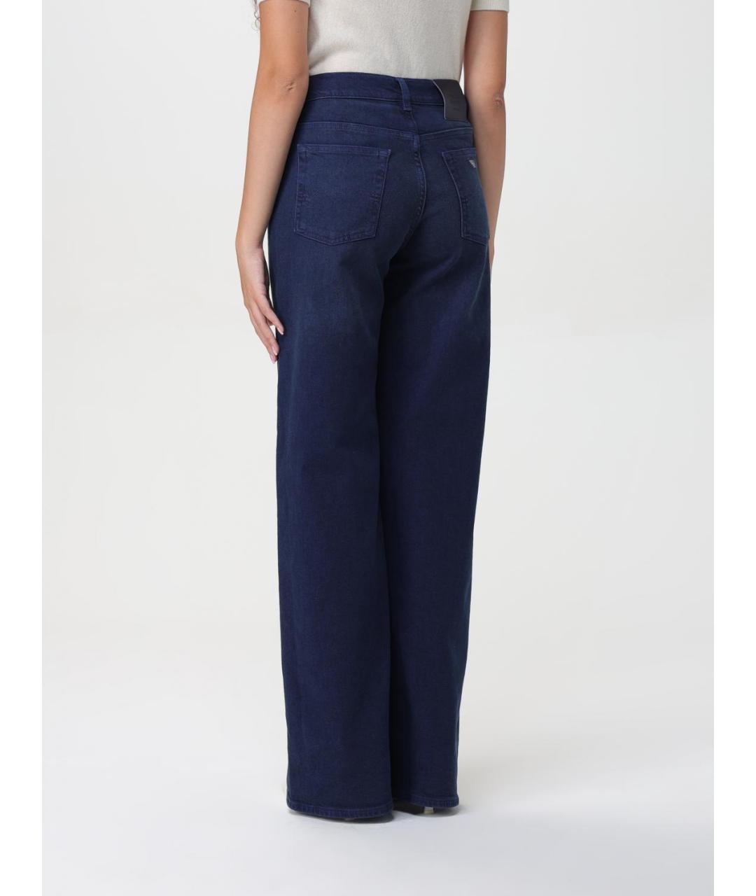 EMPORIO ARMANI Синие хлопковые прямые джинсы, фото 2