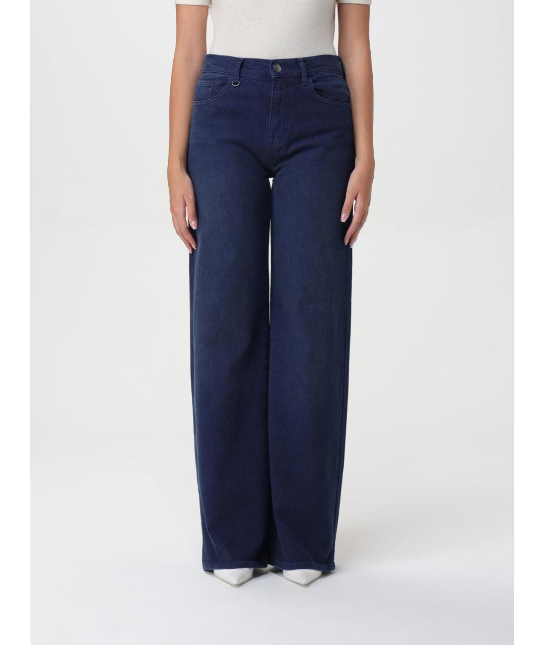 EMPORIO ARMANI Синие хлопковые прямые джинсы, фото 4