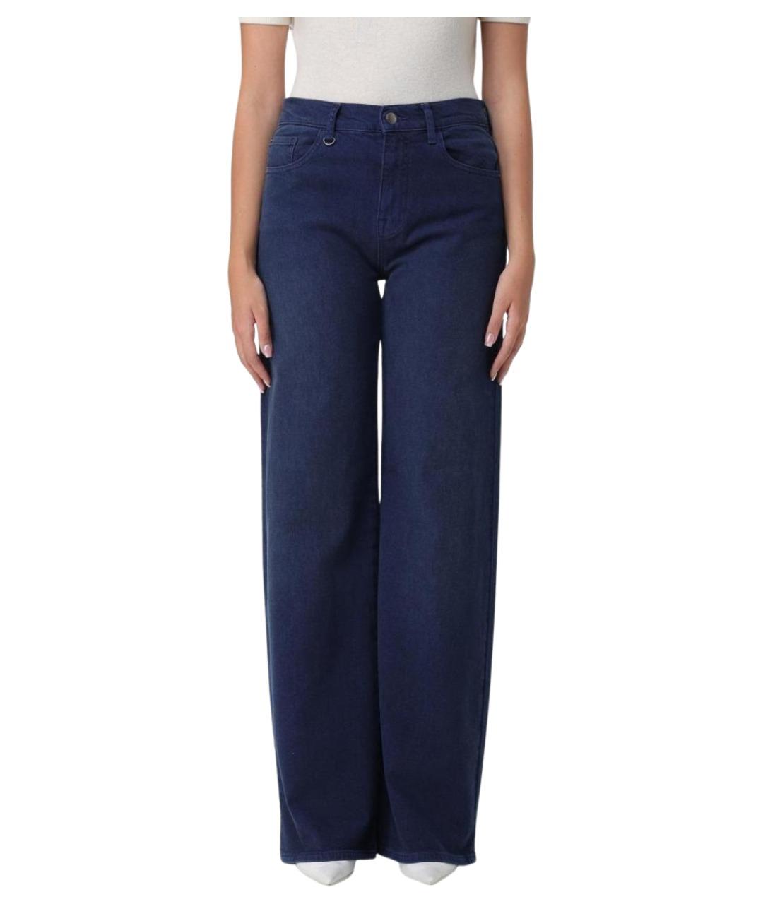 EMPORIO ARMANI Синие хлопковые прямые джинсы, фото 1