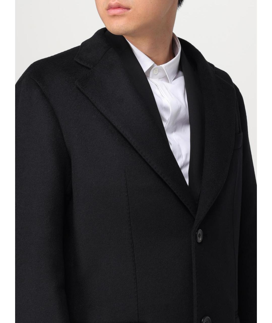 EMPORIO ARMANI Черное шерстяное пальто, фото 4