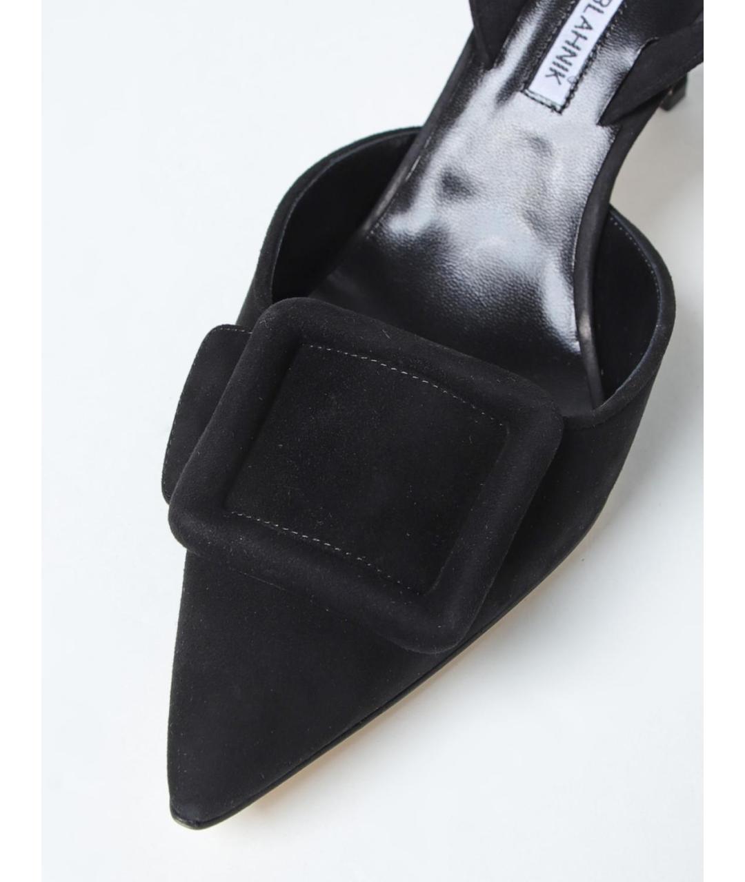 MANOLO BLAHNIK Черные кожаные туфли, фото 4