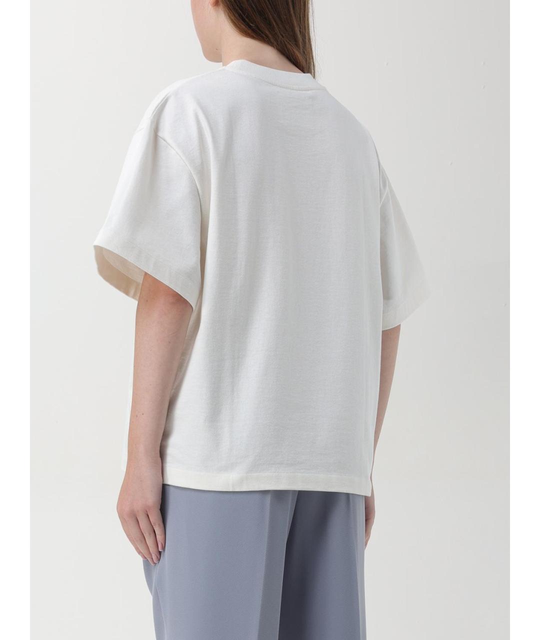 JIL SANDER Белая хлопковая футболка, фото 3