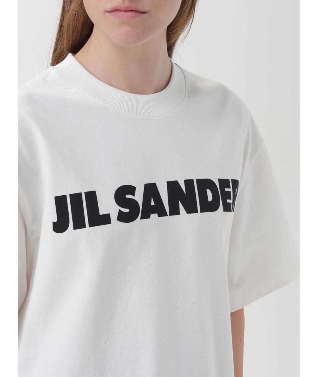 JIL SANDER Белая хлопковая футболка, фото 5
