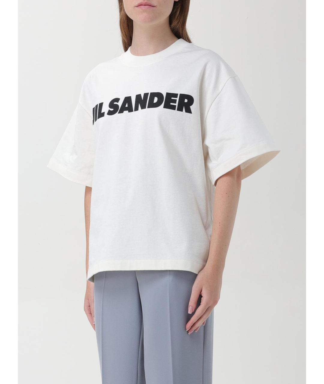 JIL SANDER Белая хлопковая футболка, фото 4