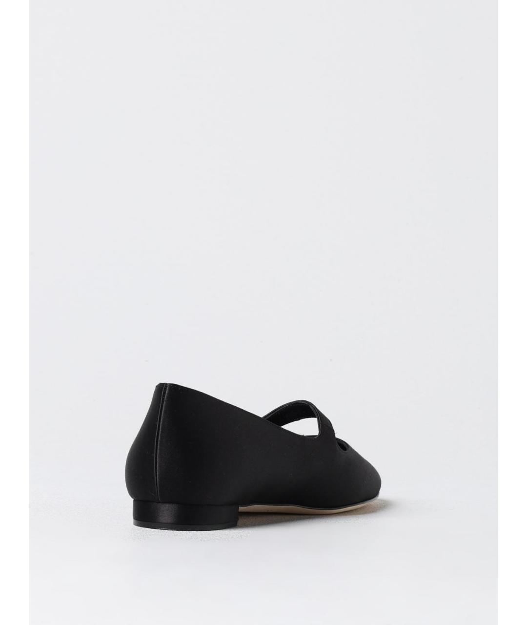 MANOLO BLAHNIK Черные текстильные балетки, фото 3