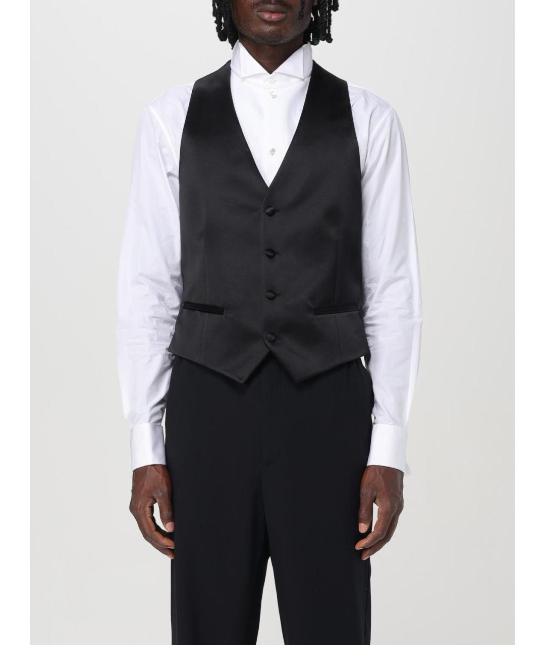 EMPORIO ARMANI Черный полиэстеровый жилет, фото 5