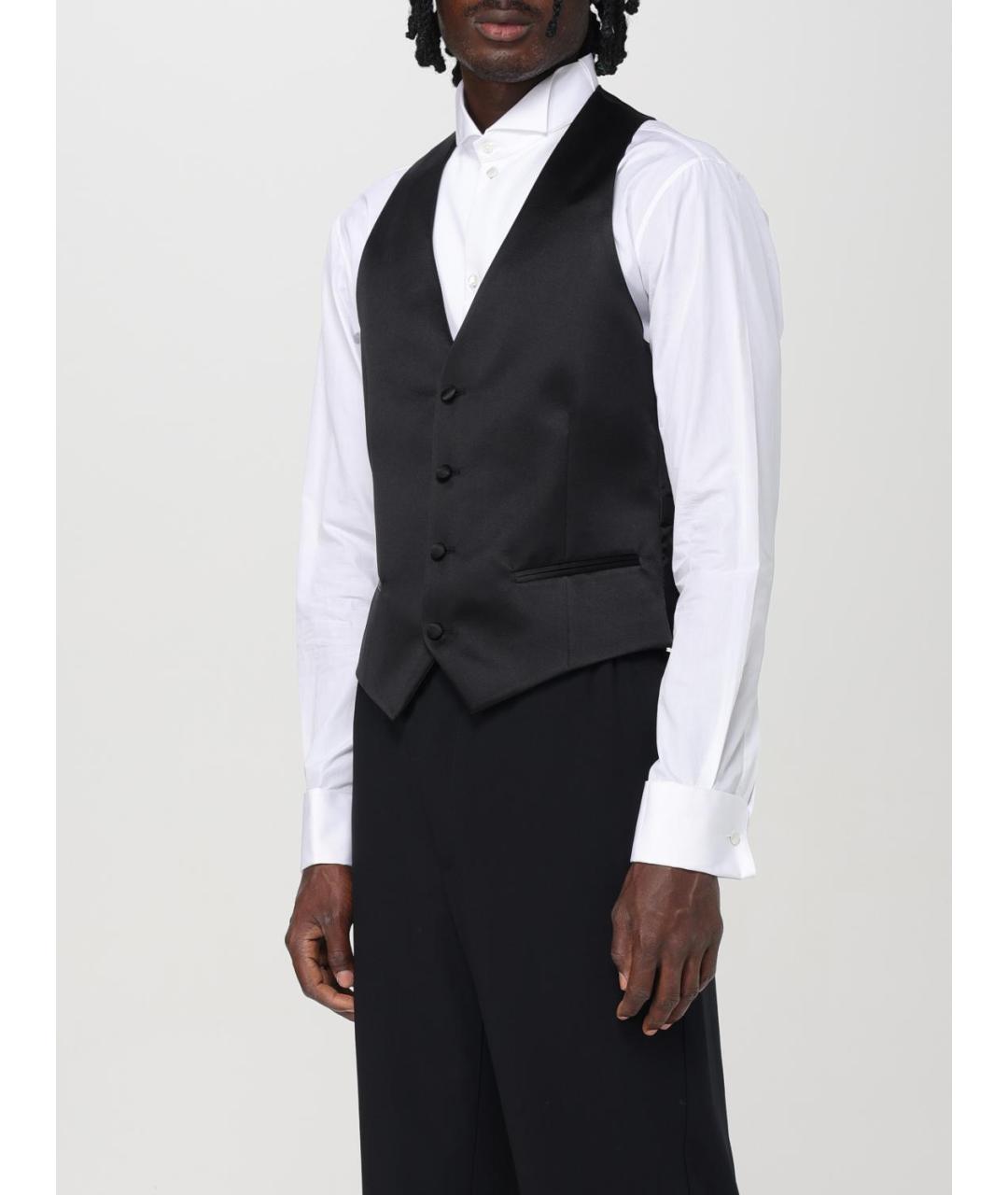 EMPORIO ARMANI Черный полиэстеровый жилет, фото 3