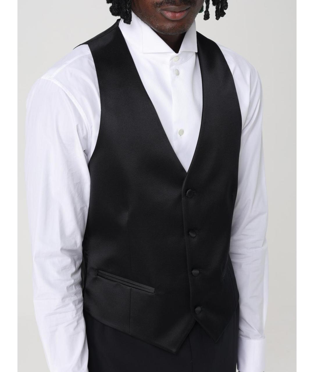 EMPORIO ARMANI Черный полиэстеровый жилет, фото 4