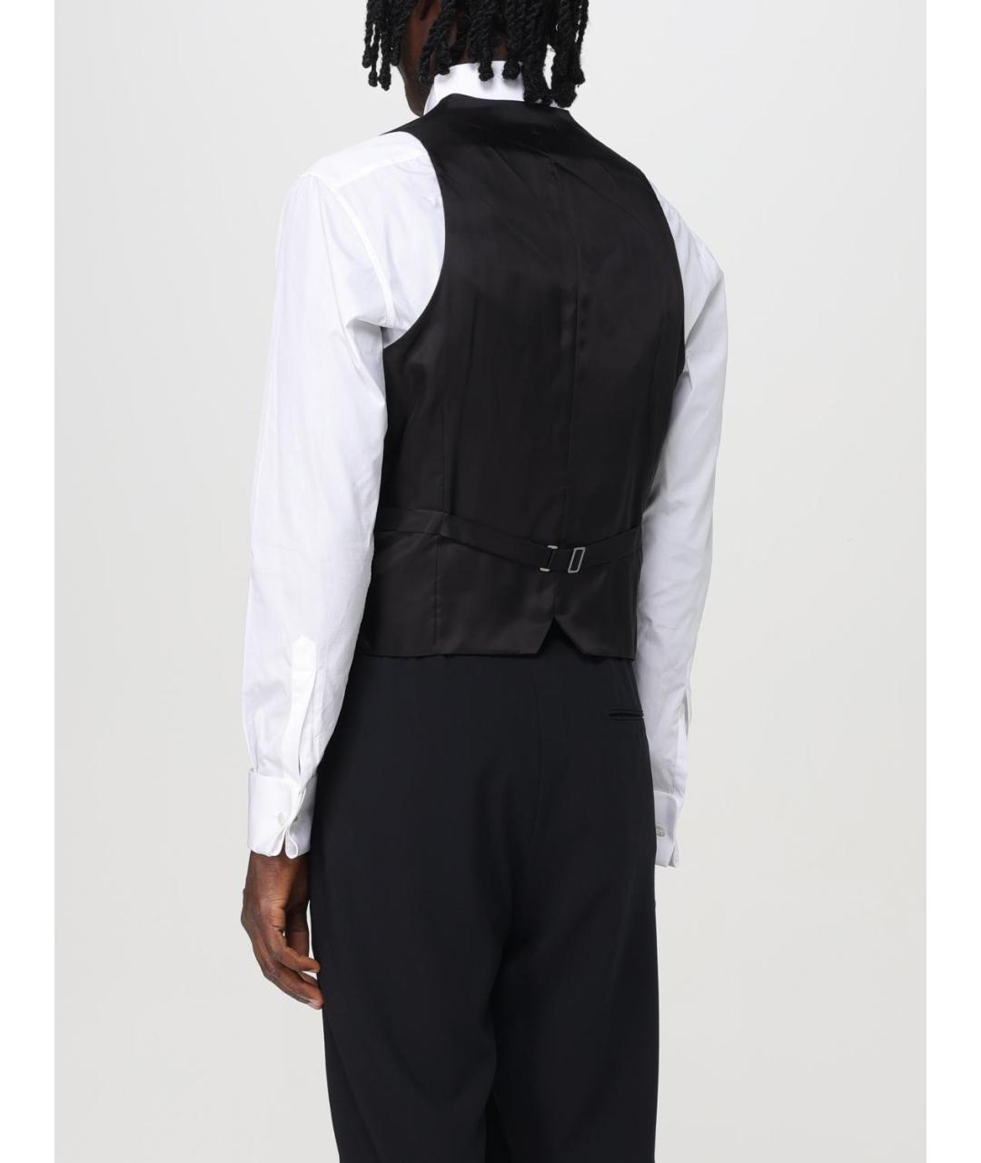 EMPORIO ARMANI Черный полиэстеровый жилет, фото 2