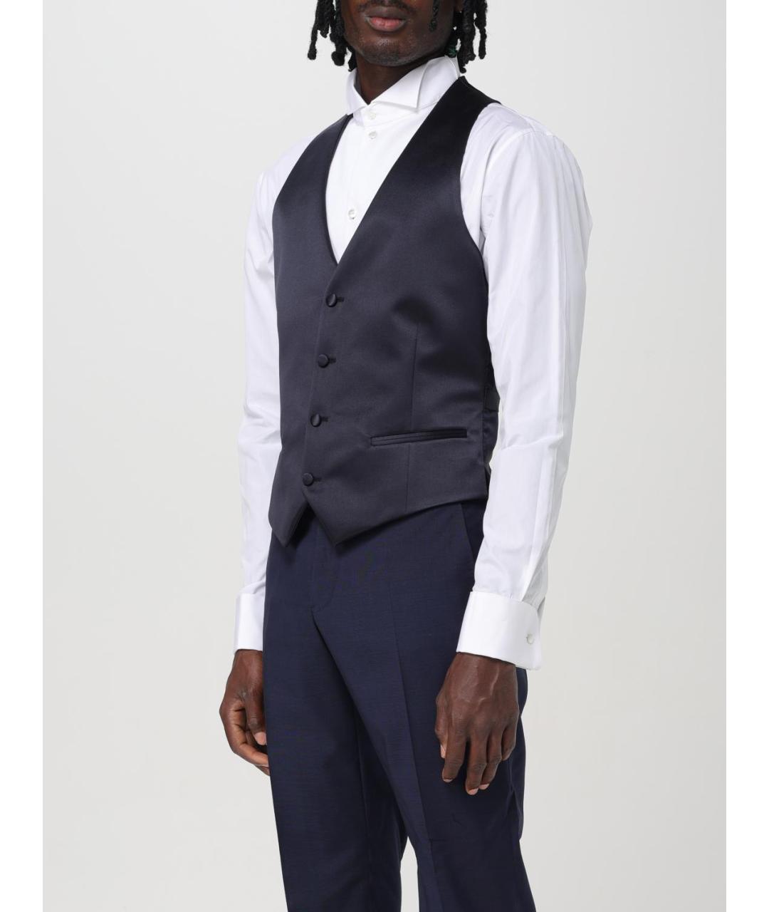 EMPORIO ARMANI Синий полиэстеровый жилет, фото 3