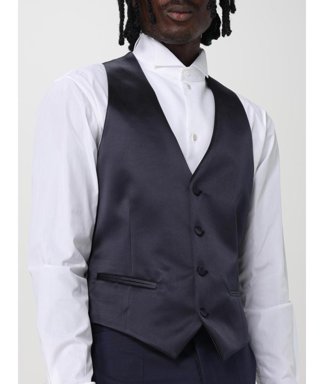 EMPORIO ARMANI Синий полиэстеровый жилет, фото 4