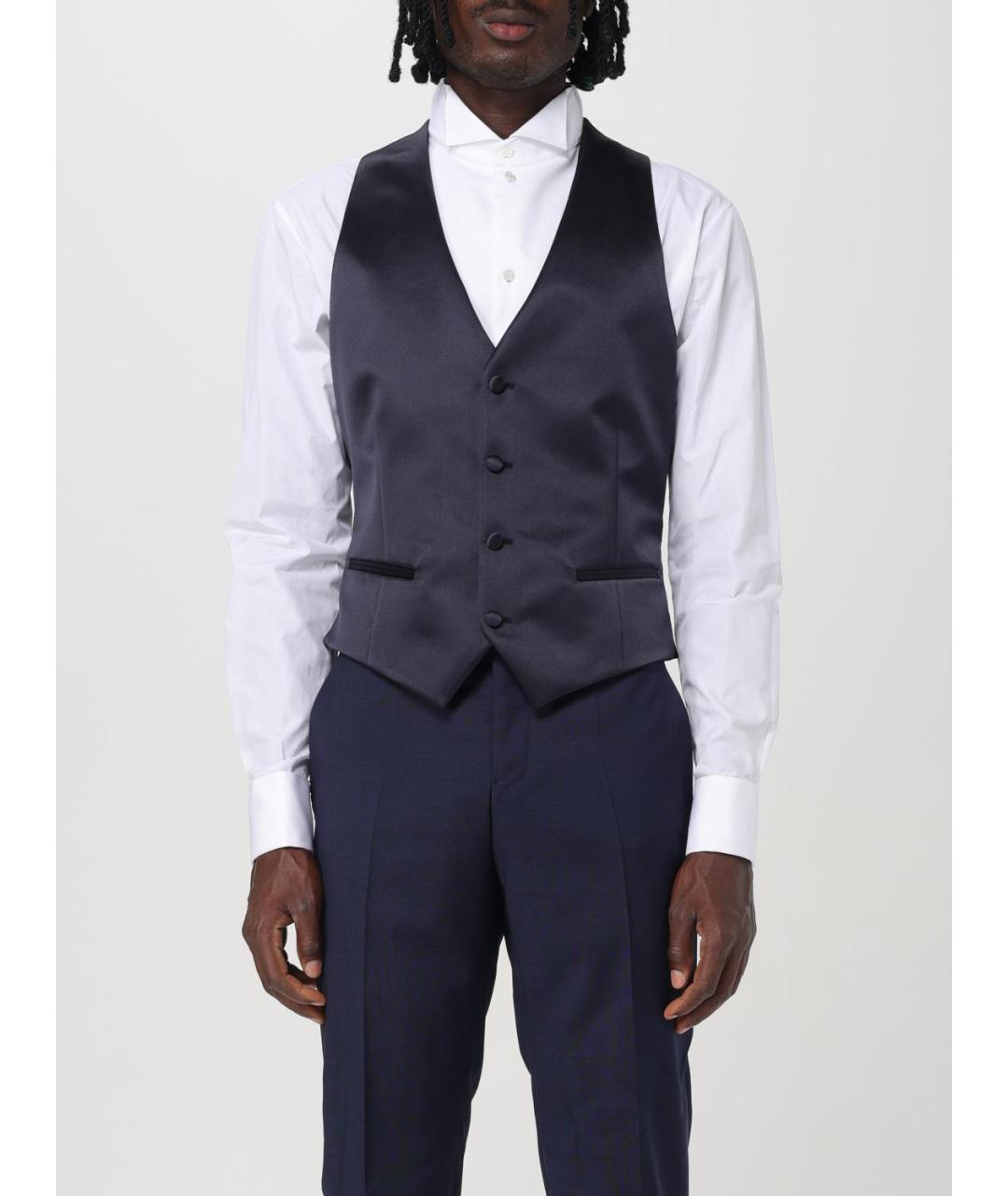 EMPORIO ARMANI Синий полиэстеровый жилет, фото 5