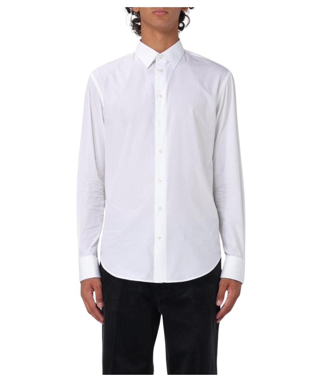 EMPORIO ARMANI Белая хлопковая классическая рубашка, фото 1