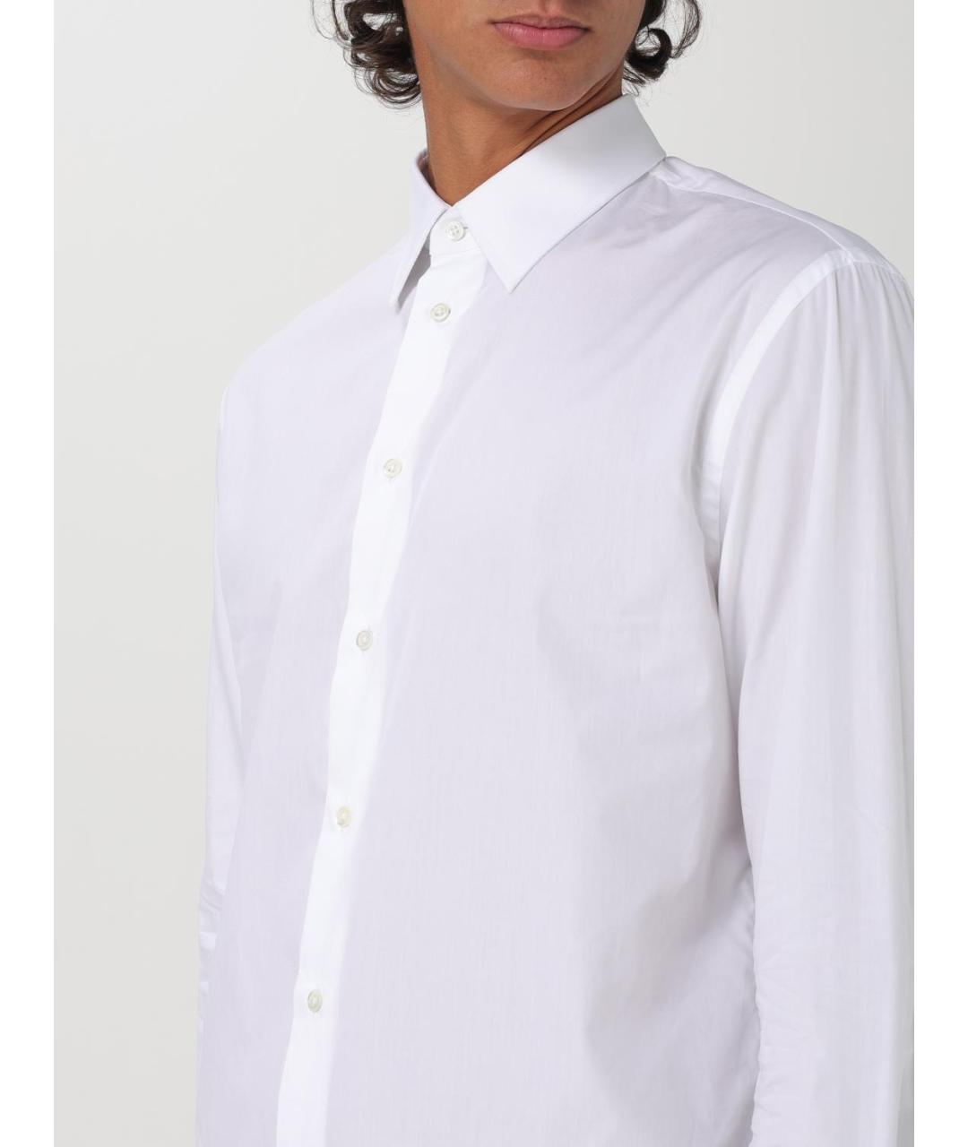 EMPORIO ARMANI Белая хлопковая классическая рубашка, фото 3